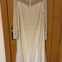 Joanna Hope Bridal Ivory Beaded Maxi Dress Art Deco Gown UK 20