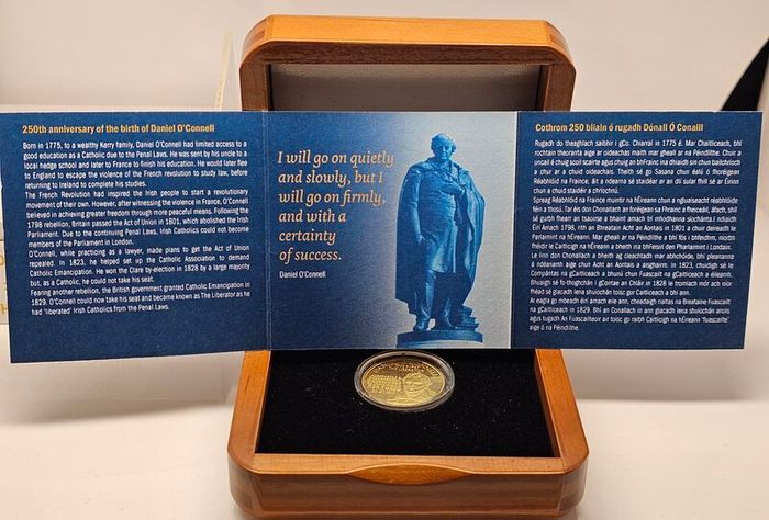 Ireland 2025 Gold Proof 1/4oz Au Daniel O'Connell 50 Euro Coin 250 Anniversary in Original Holder with COA