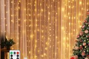 LED Window Curtain Fairy Twinkle Lights, 3mx3m 300leds USB Operated 8 Modes Icicle String Lights with Remote &amp; Timer for Indoor Xmas Party Home Garden Decoration