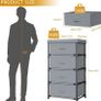 Fabric Chest of Drawers Bedroom, 4 Drawers Storage Unit with Sturdy Steel Frame, Dresser Drawers for Bedroom, Living Room, Hallway, Office and Closet - Grey Image 4