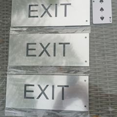 3 Exit metal signs, new, D18