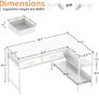 L Shaped Computer Desk with 2 Drawers,Office Corner Desk, White 100cm,2 Drawers and 2 Storag  e Shelves for Extra Storage, Compact Corner fit Design, Perfect for Home Workspace & Study use Image 3
