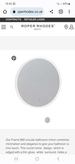 Roper Rhodes Illuminated Mirror 800mm