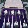 6 X C.W.Fletcher Aet Deco Sterling Silver Teaspoons (61 grams) Image 2