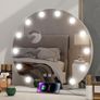Hollywood Vanity Cosmetic Mirror with Lights, 50cm Round Makeup Mirror, Makeup Mirror with 12 Dimmable LED Bulbs, USB Output Port, 3 Lighting Modes, Tabletop and Wall Mounted For Bedroom Image 8
