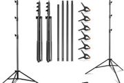 Photography Backdrop Stand Adjustable Background Support System Kit Backdrop Frame with Carry Bag for Photo Studio Video Birthday Wedding Party (2.8x3m/9.2x10ft+Clamps)