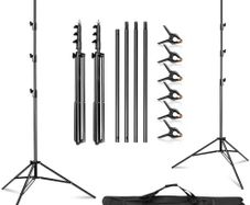 Photography Backdrop Stand Adjustable Background Support System Kit Backdrop Frame with Carry Bag for Photo Studio Video Birthday Wedding Party (2.8x3m/9.2x10ft+Clamps)
