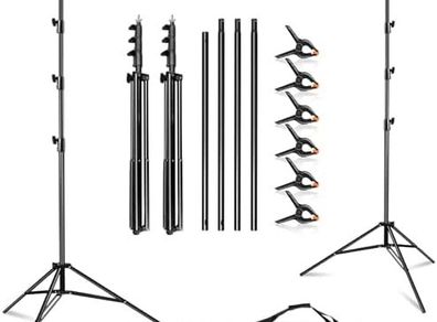 Photography Backdrop Stand Adjustable Background Support System Kit Backdrop Frame with Carry Bag for Photo Studio Video Birthday Wedding Party (2.8x3m/9.2x10ft+Clamps)