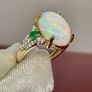 Gold Rind with Opal, Emerald and Moissanite Image 5