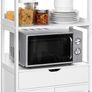 _tall cabinet, bathroom cabinet, free-standing bathroom cabinet, bookcase, 3 open compartments, 1 drawer and 2 cabinet doors, 60 x 32.5 x 154 cm, hall, kitchen, study, white Image 5