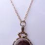 Vintage  Gold Plated Bloodstone & Carnelian Spinner Pendant and Chain Image 10