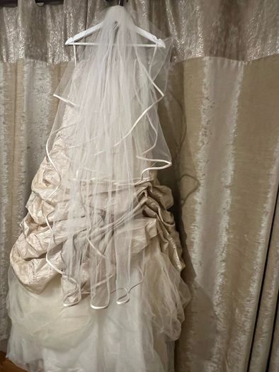Champagne Wedding Dress & Swarovski Crystal Veil