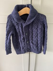 Chunky cable knit navy cardigan 12-18months