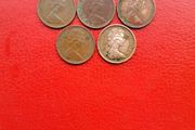 5 X 1970s British 'New' Halfpennies