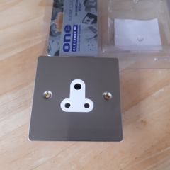 One Electrical 5A Socket Satin Stainless Steel