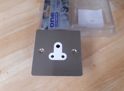 One Electrical 5A Socket Satin Stainless Steel