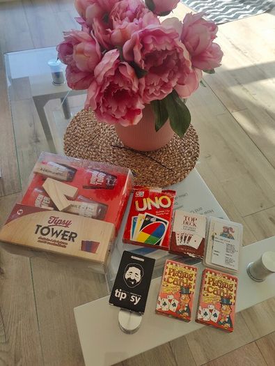 QUICK SALE (Moving out SALE): Party Games & Playing Cards Bundle - Tipsy Tower, UNO, and More