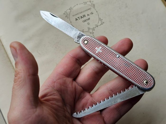 Vintage Elinox Victorinox Alox Woodsman Discontinued Model Swiss Army Knife Rare Collector Piece 1960s