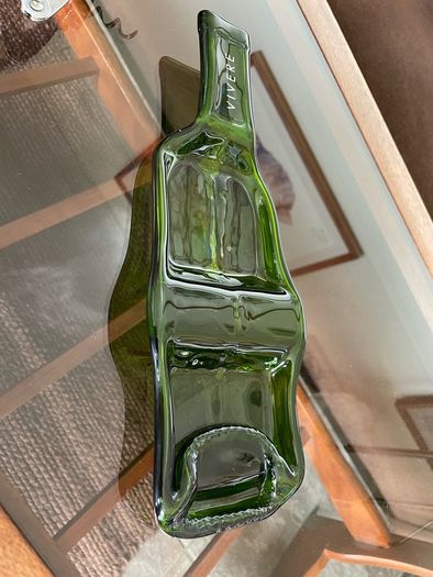 Slumped Wine Bottle Nibbles Tray by Vivere Interior Design