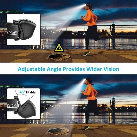 NEW SALE | Head Torch, Rechargeable Super Bright LED Headlamp-250 Lm, Motion Sensor, IPX6 Waterproof, 5 Light Modes, Adjustable Angle&Strap, Led Head Torch for Running Camping & Hiking Torch Accessories