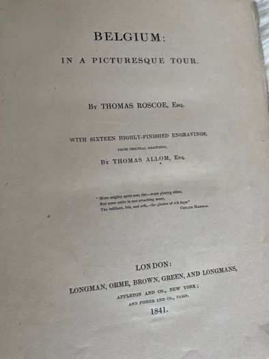 1841 Picture Tour of Belgium