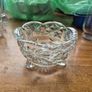 Vintage crystal sugar bowl 3 toed Image 2