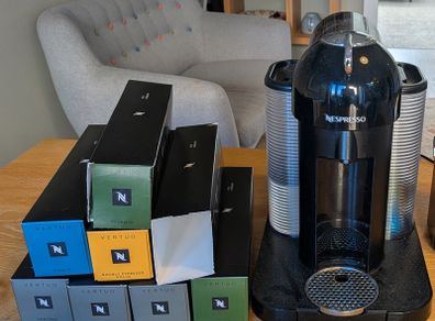 Nespresso machine and pods