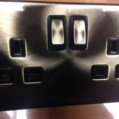 Twin Sockets Victorian Antique Brass Finish