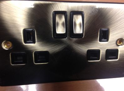 Twin Sockets Victorian Antique Brass Finish