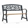 Garden Bench 120cm Wood Outdoor Patio - Free Delivery Nationwide Image 8