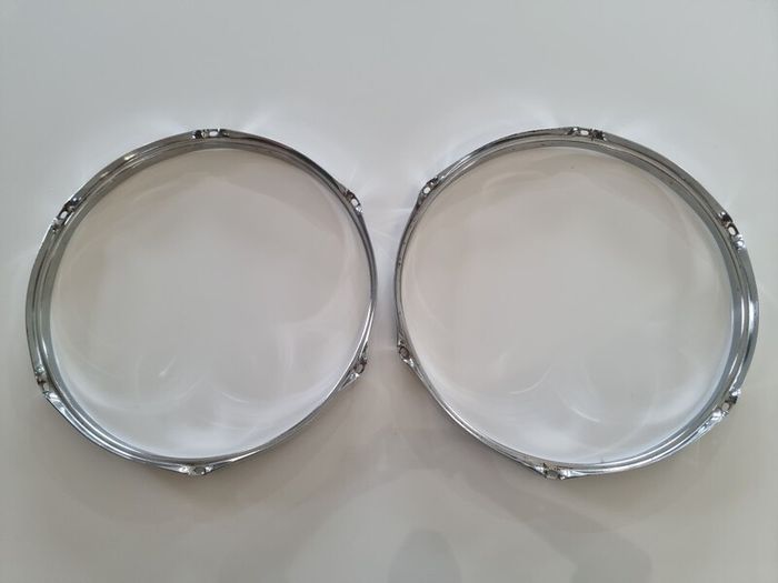 Ludwig 1970s genuine 14" triple flange hoops 6 hole lug ear