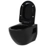 Wall-Hung Toilet with Concealed Cistern Ceramic Black Image 4