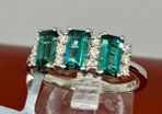 Platinum Diamond 950 Platinum AAA Mutuca Indicolite (Green Tournalines) & Diamond