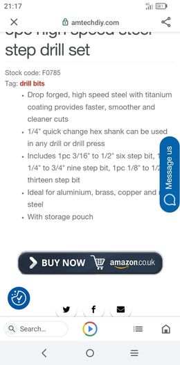 HSS step drill bits 3 sizes