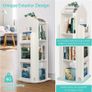 3-Tier Rotary Bookshelf Childrens Bookcases 360 Rotating Storage Display Rack Floor Standing Swivel Bookcase for Bedroom Living Room Study Office White Image 6