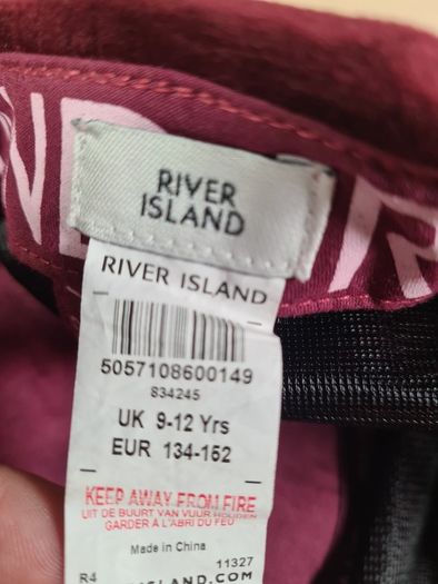 River Island velvet baseball cap hat womens girls burgundy gold