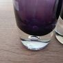 Set of 3 vintage Swedish style purple glass vases in the manner of Aseda Glassbruk designed by Bo Borgstrom. Image 4