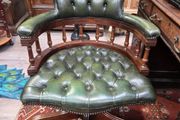Green Chesterfield Swivel Captain's Chair