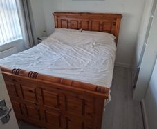 Solid oak super king size bed frame for sale