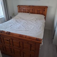 Solid oak super king size bed frame for sale
