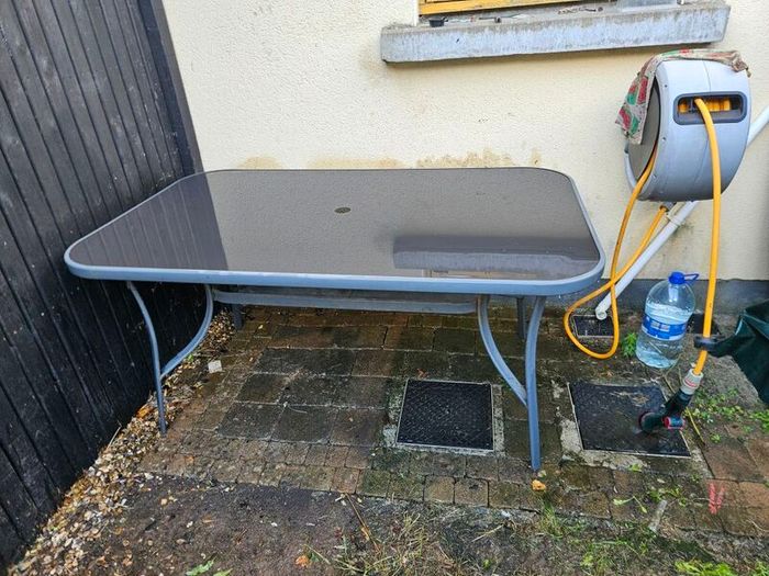 Glass garden table