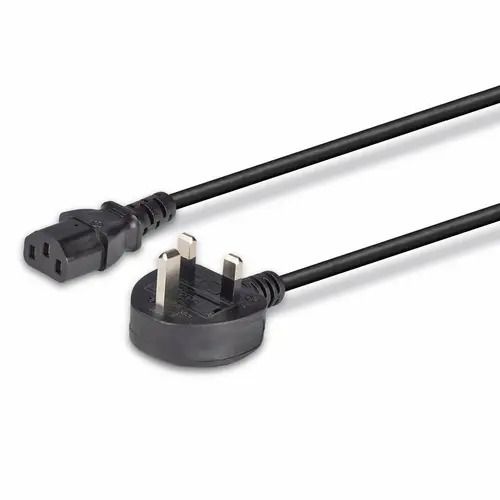 Lindy 0.7m UK 3 Pin Plug to IEC C13 mains power Cable, Black - NEW