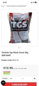 Black wall and floor tile grout