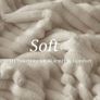 Fluffy Fleece Twin Blanket - Beige Couch Throw Soft Cosy Warm Blankets for Double Bed, Gifts for Women Image 4