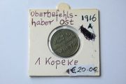 1916 Oberbefehlshaber Ost 1 Kopeke WWI German Military Empire Occupied East