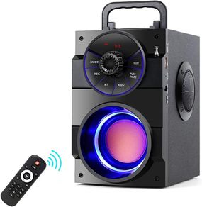 Portable Bluetooth Speakers with Subwoofer Rich Bass Wireless Outdoor/Indoor Party Speakers Powerful Speaker Support Remote Control FM Radio for Phone Computer PC Home TV (FREE POSTAGE)