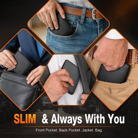 RFID Blocking Men's Genuine Leather Wallet