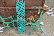 iron cast garden bench sides