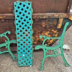 iron cast garden bench sides