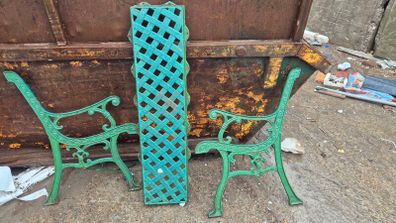 iron cast garden bench sides